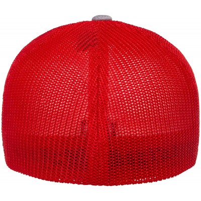 Baseball Caps Men's Melange Stretch Mesh Cap - Heather/Red - CN18E4ORTWY $12.29