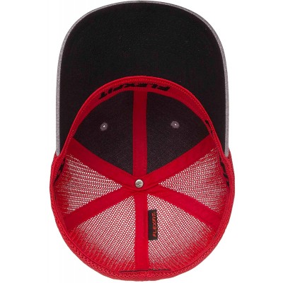 Baseball Caps Men's Melange Stretch Mesh Cap - Heather/Red - CN18E4ORTWY $12.29
