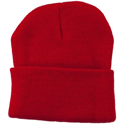 Skullies & Beanies Super Stretch Knit Watch Cap Beanie - Red - C211LUGVI01 $7.45