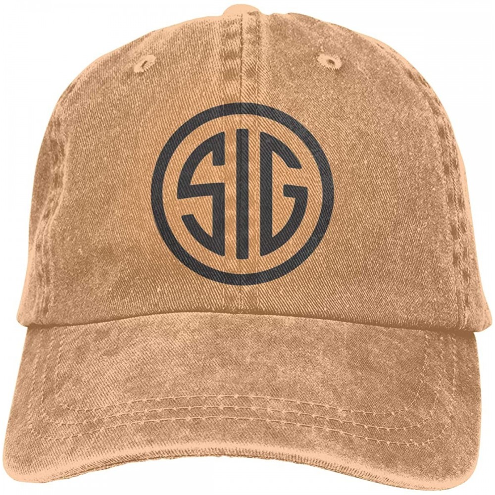 Baseball Caps Denim Baseball Cap Sig Sauer Style Low Profile Natural - Natural - C318UCXL60R $17.37