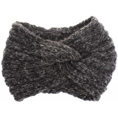 Headbands Ladies Winter Fashion Elastic Solid Plush Crossing Headband Multi-Function Headwear - Gray - C618AORIWUA $7.72