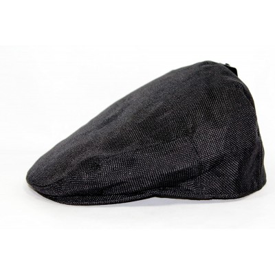 Newsboy Caps Men's Fashion Cap Ivy Flat Newboy Hat Ultra Light Weight Fitted - Black - CS12H3QU9UL $10.14