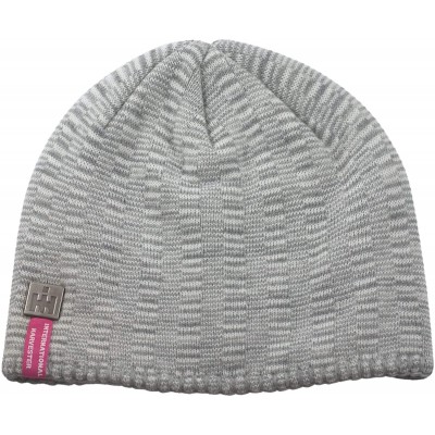 Skullies & Beanies Ladies Check Knit Gray Knit Beanie - Officially Licensed - CY18I55AXZ3 $13.42