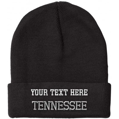 Skullies & Beanies Custom Beanie for Men & Women Tennessee State USA America A Embroidery Acrylic - Black - C618AQ3NEEN $14.71