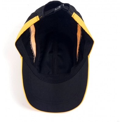 Baseball Caps Quick Dry Sport Hats Unstructured of Baseball Cap for Unisex Lightweight - Black Yellow - CV182YMWTQ2 $12.65