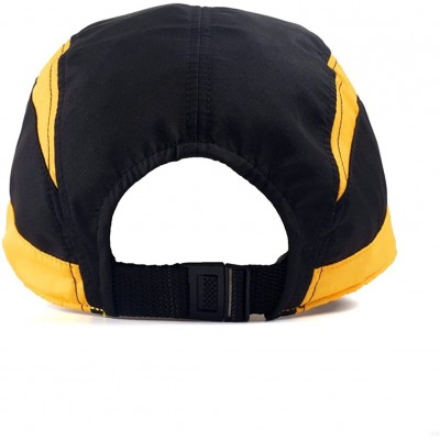 Baseball Caps Quick Dry Sport Hats Unstructured of Baseball Cap for Unisex Lightweight - Black Yellow - CV182YMWTQ2 $12.65