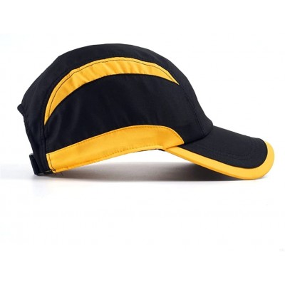 Baseball Caps Quick Dry Sport Hats Unstructured of Baseball Cap for Unisex Lightweight - Black Yellow - CV182YMWTQ2 $12.65