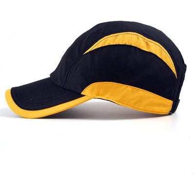 Baseball Caps Quick Dry Sport Hats Unstructured of Baseball Cap for Unisex Lightweight - Black Yellow - CV182YMWTQ2 $12.65