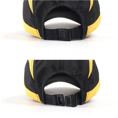 Baseball Caps Quick Dry Sport Hats Unstructured of Baseball Cap for Unisex Lightweight - Black Yellow - CV182YMWTQ2 $12.65