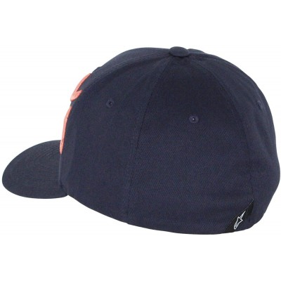 Baseball Caps Men's Logo Flexfit Hat Curved Bill Structured Crown - Corp Shift Flexfit Navy/Orange - CR18GZMX3OK $32.54