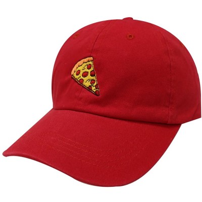 Baseball Caps Pepperoni Pizza Cotton Baseball Dad Caps - Red - C012LLUVUH1 $13.11
