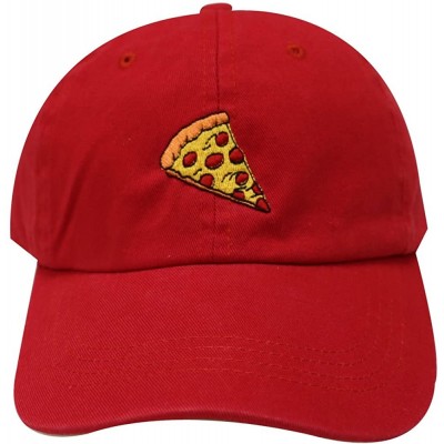 Baseball Caps Pepperoni Pizza Cotton Baseball Dad Caps - Red - C012LLUVUH1 $13.11