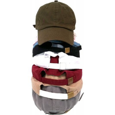 Baseball Caps Classic Washed Cotton Baseball Dad Hat Cap Iron Buckle Strap Olive - Lt.grey - CN187EK0DGL $14.78