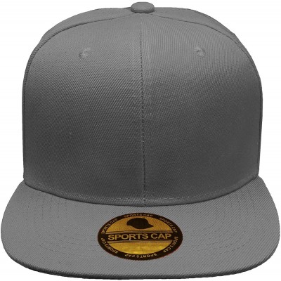 Baseball Caps Plain Blank Flat Brim Adjustable Snapback Baseball Caps Wholesale LOT 12 Pack - Dark Grey - CE182YGZ6T4 $21.05