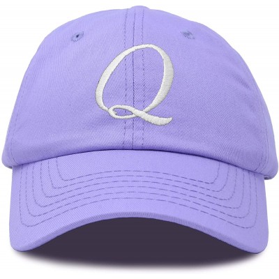 Baseball Caps Initial Hat Letter Q Womens Baseball Cap Monogram Cursive Embroider - Lavender - CY18U6YKZDI $14.06