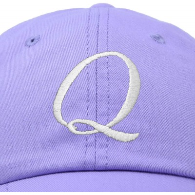 Baseball Caps Initial Hat Letter Q Womens Baseball Cap Monogram Cursive Embroider - Lavender - CY18U6YKZDI $14.06