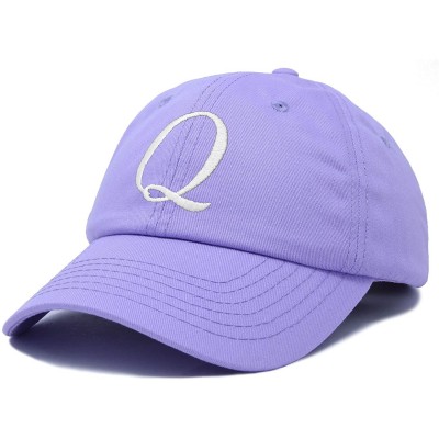 Baseball Caps Initial Hat Letter Q Womens Baseball Cap Monogram Cursive Embroider - Lavender - CY18U6YKZDI $14.06