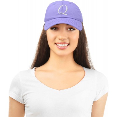 Baseball Caps Initial Hat Letter Q Womens Baseball Cap Monogram Cursive Embroider - Lavender - CY18U6YKZDI $14.06