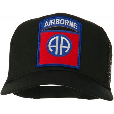 Baseball Caps 82nd Airborne Military Patched Mesh Cap - Black - CF11Q3SOAT1 $18.66