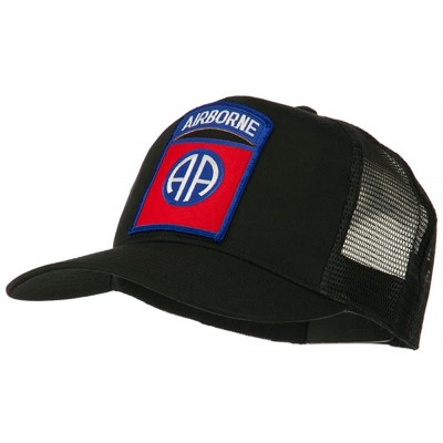 Baseball Caps 82nd Airborne Military Patched Mesh Cap - Black - CF11Q3SOAT1 $18.66