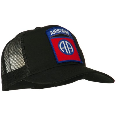 Baseball Caps 82nd Airborne Military Patched Mesh Cap - Black - CF11Q3SOAT1 $18.66