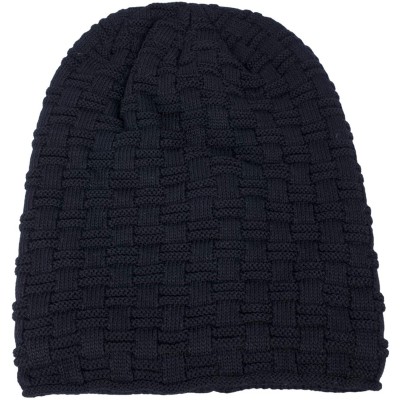 Skullies & Beanies Mens Slouchy Beanie Winter Ski Hats Soft Warm Thick Knit Skull Cap - Black - C0186GWKOGE $12.26