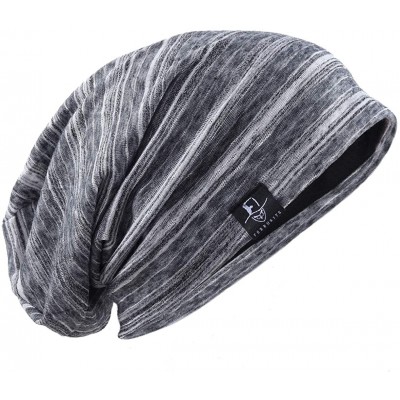 Skullies & Beanies Mens Slouchy Beanie Skull Cap Summer Thin Baggy Oversized Knit Hat B301 - B083-grey - C418CKYI6CW $10.50