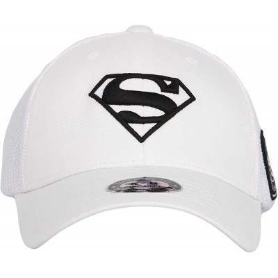 Baseball Caps Superman Shield Embroidery Baseball Cap Mesh Hat ACM1206 - White - CJ18UKE9IZE $28.72