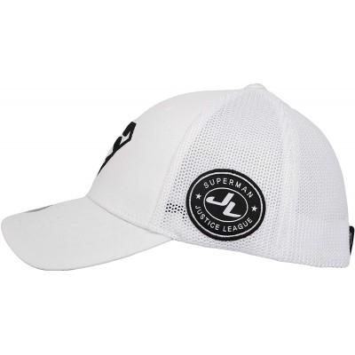 Baseball Caps Superman Shield Embroidery Baseball Cap Mesh Hat ACM1206 - White - CJ18UKE9IZE $28.72