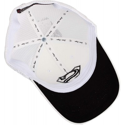 Baseball Caps Superman Shield Embroidery Baseball Cap Mesh Hat ACM1206 - White - CJ18UKE9IZE $28.72