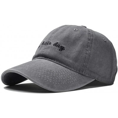 Baseball Caps Vintage Hat Bad-Hair-Day Embroidered Women-Baseball-Dad Hats Distressed - Light Grey - CK18GZHOEHG $12.52