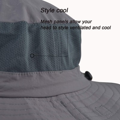 Sun Hats Unisex Sun Hat with Neck Flap Cover Fishing Safari Cap Neck Protection-UPF 50+ - Style 2- Dark Gray - CC18GYDX720 $1...