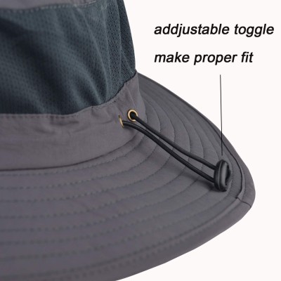 Sun Hats Unisex Sun Hat with Neck Flap Cover Fishing Safari Cap Neck Protection-UPF 50+ - Style 2- Dark Gray - CC18GYDX720 $1...