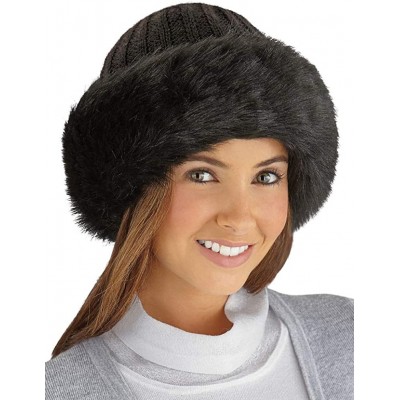 Skullies & Beanies Etc Faux Fur Trimmed Winter Fashion Hat Chocolate - White - CD11IGDMQVL $7.34