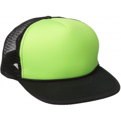 Baseball Caps Men's Flat - Black/Neon Green - C911CGAE1C1 $12.38