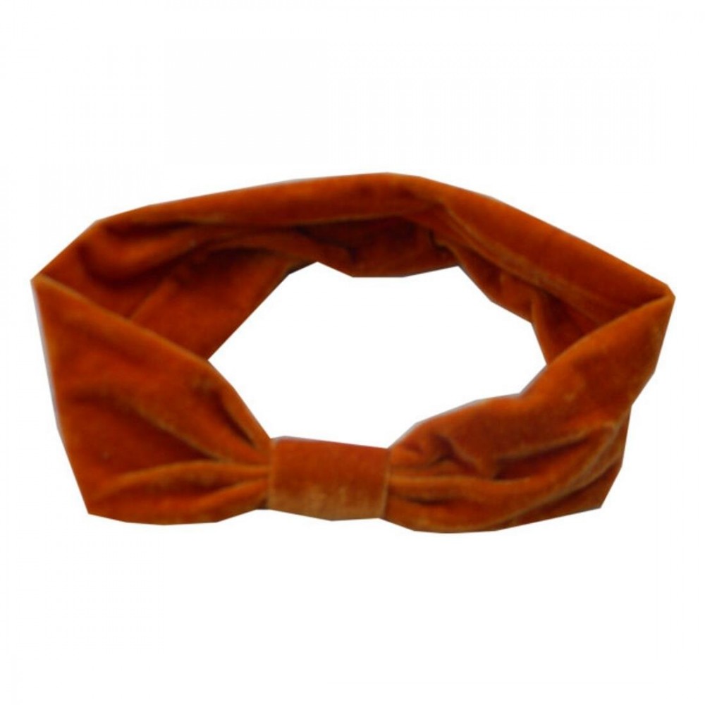 Headbands Turband Velour Velvet Head Wrap Hair Band Soft Twist Turban (Keshet Accessories) - Rust - Rust - CE11H2YVIEL $6.84