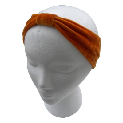 Headbands Turband Velour Velvet Head Wrap Hair Band Soft Twist Turban (Keshet Accessories) - Rust - Rust - CE11H2YVIEL $6.84