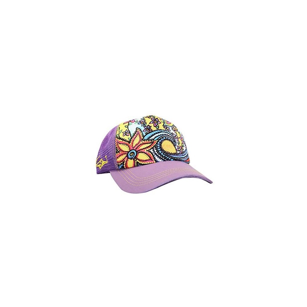 Baseball Caps Trucker Hats for Women - Snapback Woman Caps in Lively Colors - Waveflower - Lilac - CN18Y92N8NZ $18.15