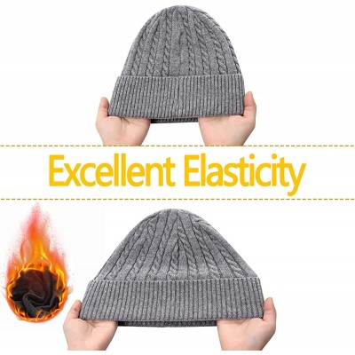 Skullies & Beanies Mens Beanie Hats for Winter- Warm Hat Fleece Skull Caps- Women Men Knit Hat - Black - CY18A2D6X26 $8.05