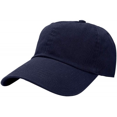 Baseball Caps Classic Baseball Cap Dad Hat 100% Cotton Soft Adjustable Size - Navy - CO11AT3OX8T $7.36