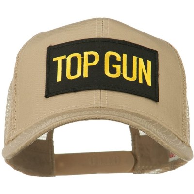 Baseball Caps US Top Gun Military Patched Mesh Back Cap - Khaki - CR11MJ3SB95 $22.38
