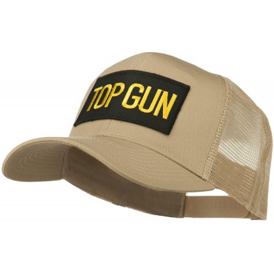 Baseball Caps US Top Gun Military Patched Mesh Back Cap - Khaki - CR11MJ3SB95 $22.38