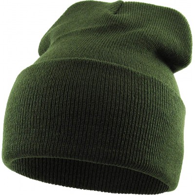 Skullies & Beanies Thick and Warm Mens Daily Cuffed Beanie OR Slouchy Made in USA for USA Knit HAT Cap Womens Kids - C212717W...