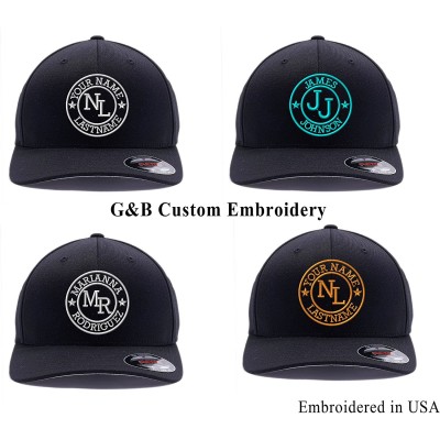 Baseball Caps Custom Embroidered Hat. Create Your Logo with Your Name and Initials. Flexfit Cap. - White - CM18CW6TME5 $27.91