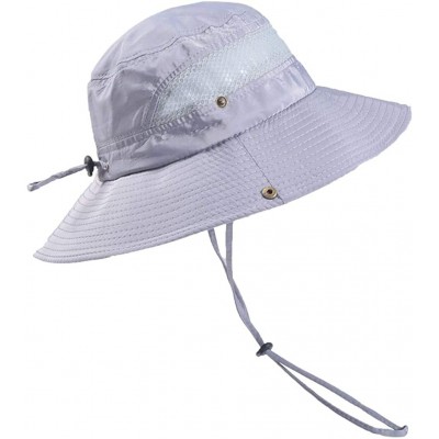 Visors Summer Outdoor Sun Hat Protection Bucket Mesh Boonie Hat Solid Fishing Cap Summer Best 2019 New - Gray - CW18R3KXMH4 $...