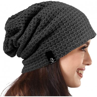 Berets Women's Knit Slouchy Beanie Baggy Skull Cap Turban Winter Summer Beret Hat - Solid Grey - CJ18W8KCIZW $12.67