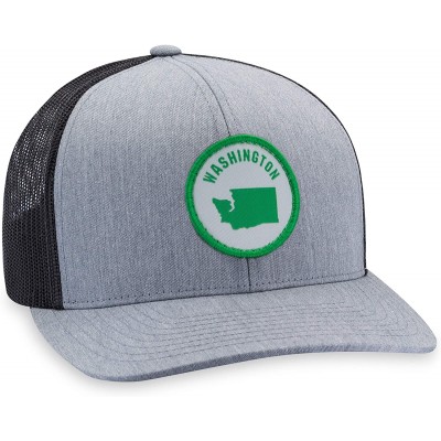 Baseball Caps Washington Hat - Washington State Trucker Hat Baseball Cap Snapback Golf Hat (Grey) - CU18S8E7A36 $16.78