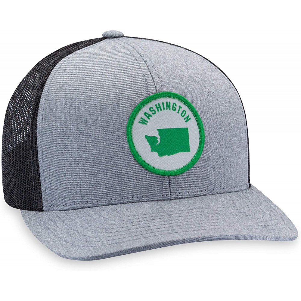 Baseball Caps Washington Hat - Washington State Trucker Hat Baseball Cap Snapback Golf Hat (Grey) - CU18S8E7A36 $16.78