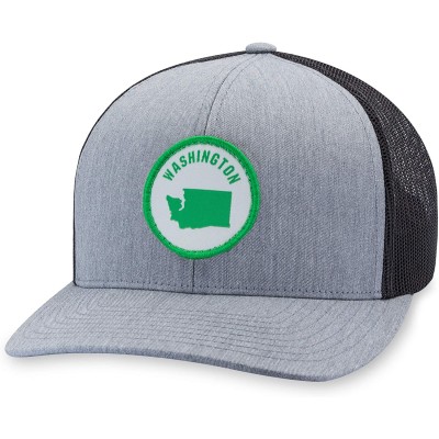 Baseball Caps Washington Hat - Washington State Trucker Hat Baseball Cap Snapback Golf Hat (Grey) - CU18S8E7A36 $16.78