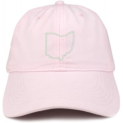 Baseball Caps Ohio State Outline State Embroidered Cotton Dad Hat - Lt-pink - CL18G695HL5 $13.12